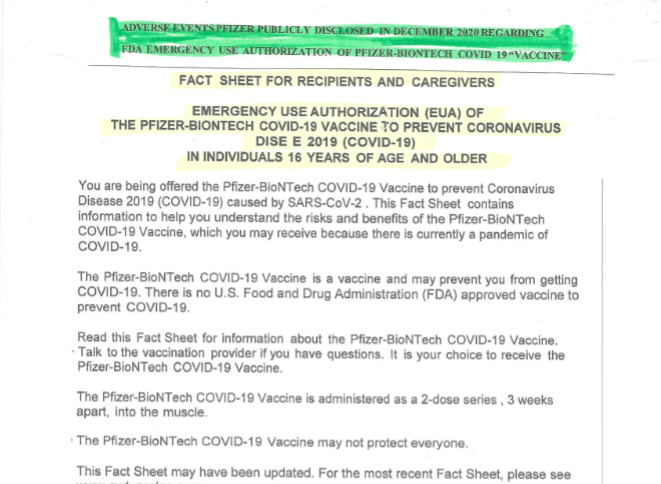 Pfizer's Adverse Events Disclosures: Public or Confidential? A list of Pfizer misgivings they planned on burying for 70+ years.