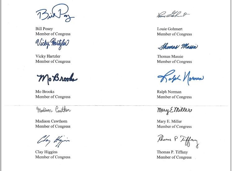 members of congress signatures
