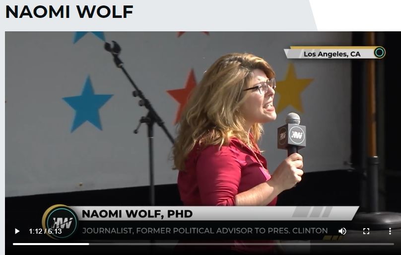 dr naomi wolf speaks at defeat the mandates rally