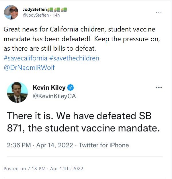 student vaccine mandate defeated in california