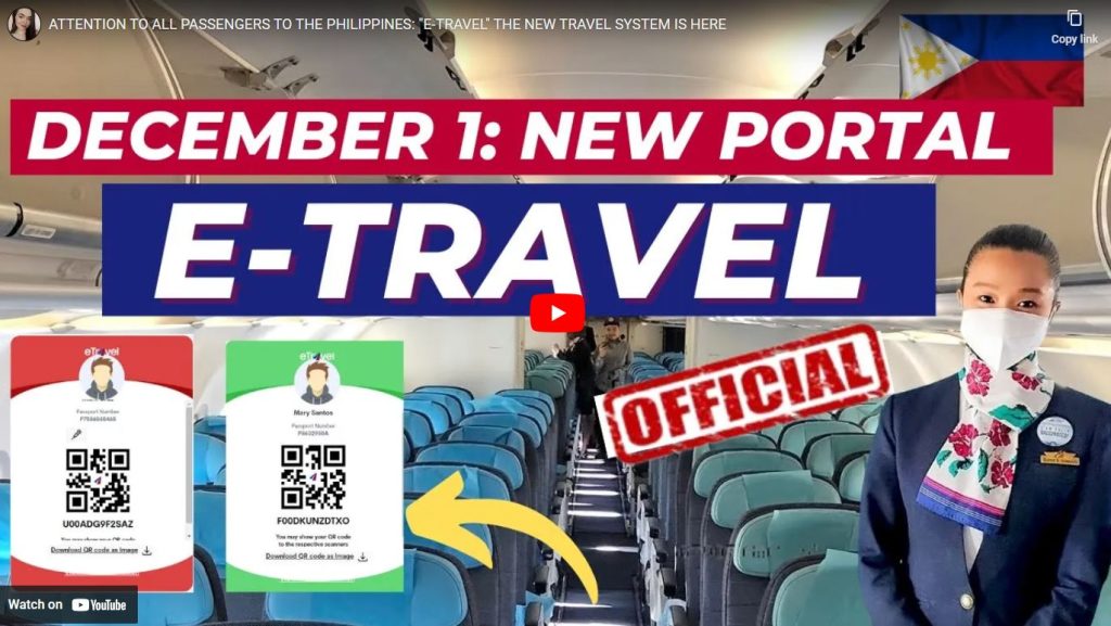 Attention all Passengers Traveling to The Philippines "ETRAVEL" The