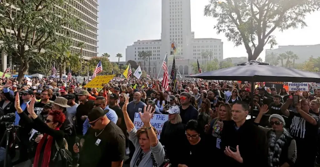 Mothers Rage at the Defeat the Mandates Rally in Los Angeles