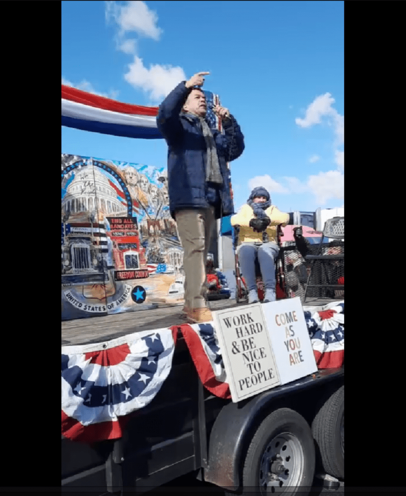 Dr. Paul Alexander delivers speech at the People's Trucker Convoy