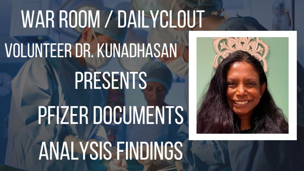 War Room / DailyClout Volunteer Dr. Jeyanthi Kunadhasan Presents Pfizer Documents Analysis Findings - DailyClout